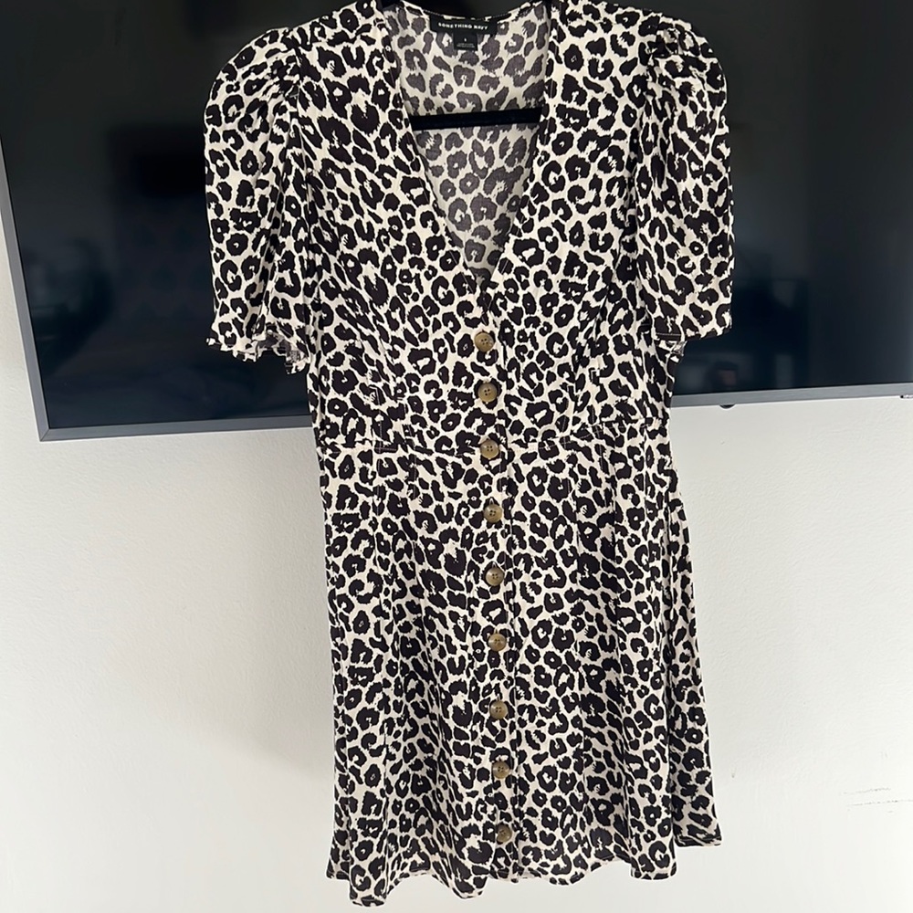 Something Navy leopard mini dress